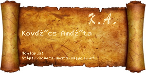 Kovács Amáta névjegykártya