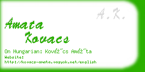amata kovacs business card